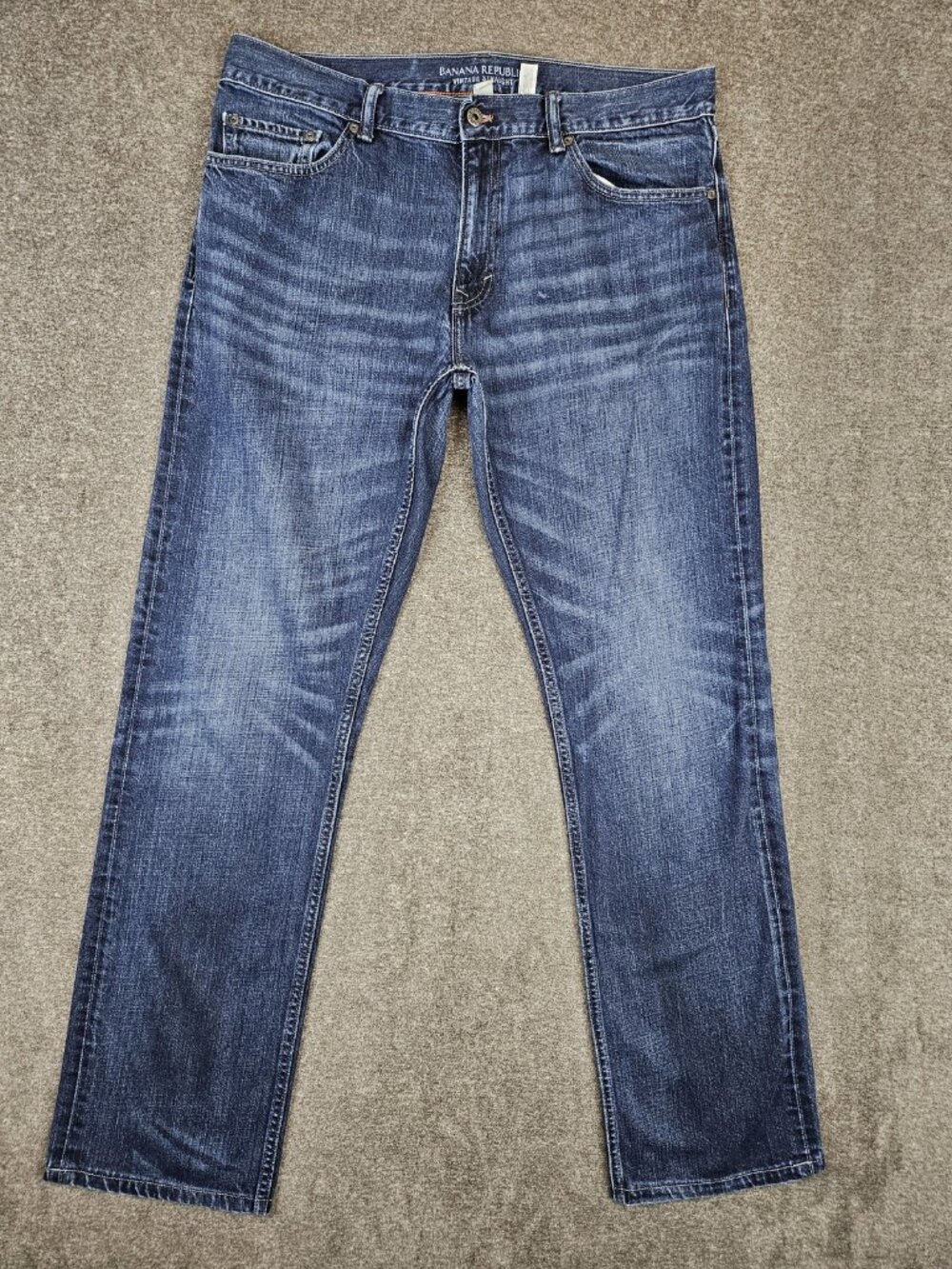 Banana Republic Vintage Straight Medium Blue Denim Jeans Mens 36x36 (37x34)
